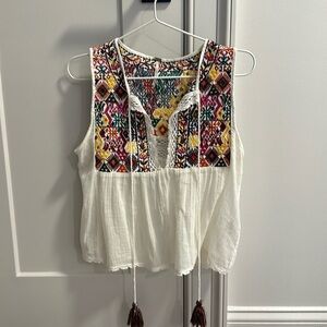 Free People embroidered crop top